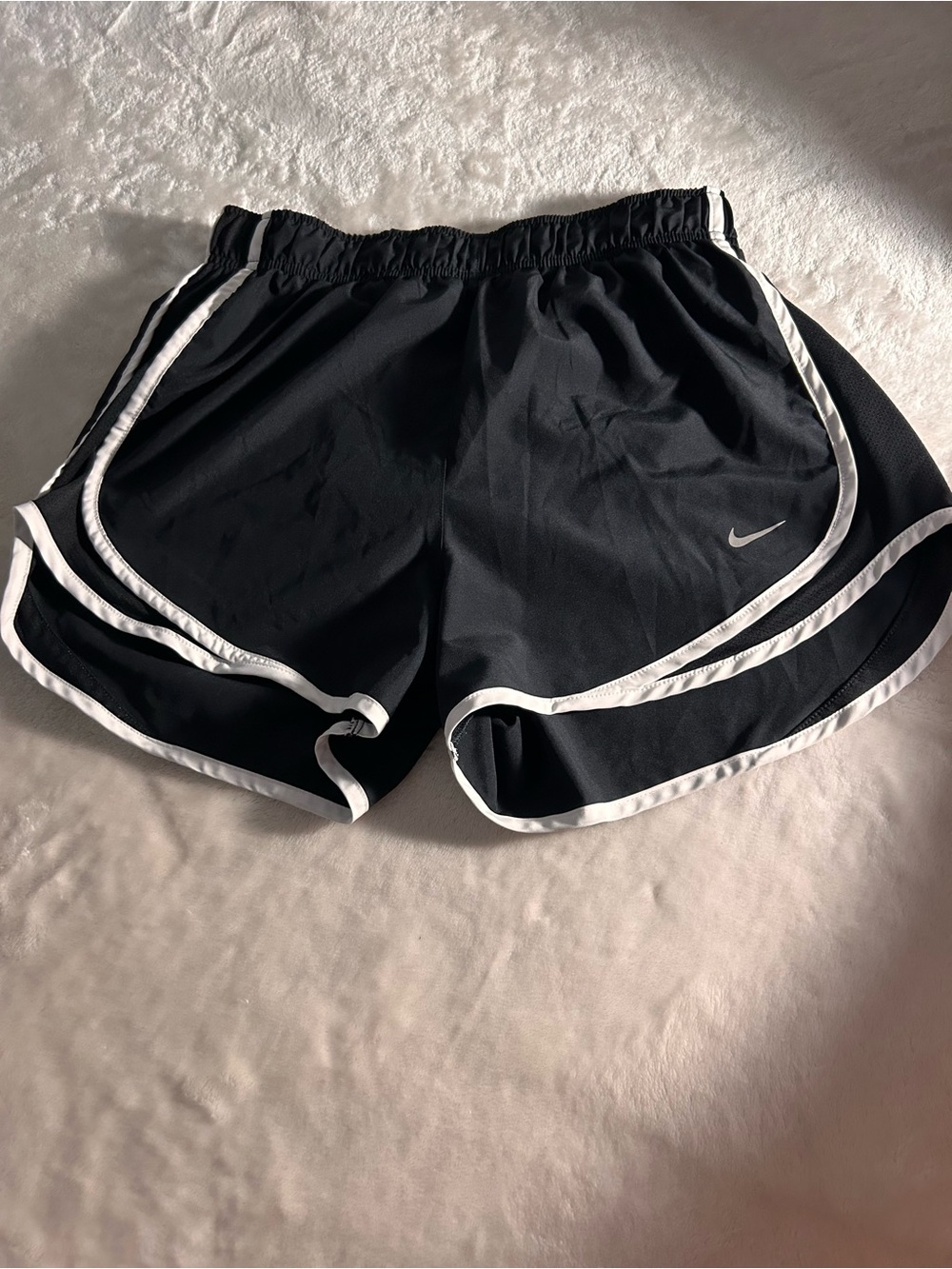 Nike Black Athletic Running Shorts with White Trim